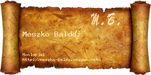 Meszko Baldó névjegykártya